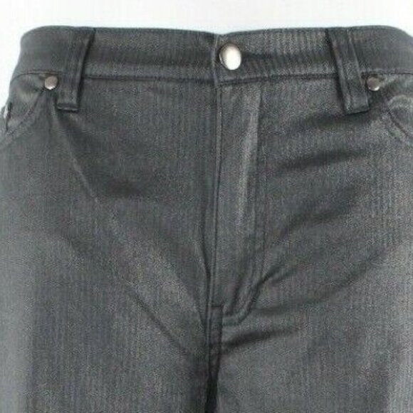 V Christina 10 x 32" Black Gold Shimmer Cotton Nylon Viscose Spandex Pant - Picture 5 of 8